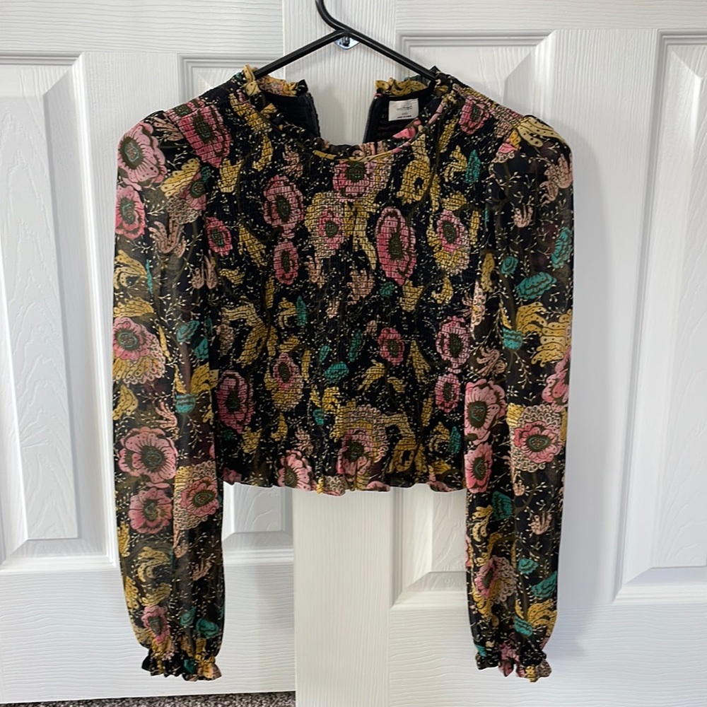 Wilfred long sleeve ruched bodice blouse XXS